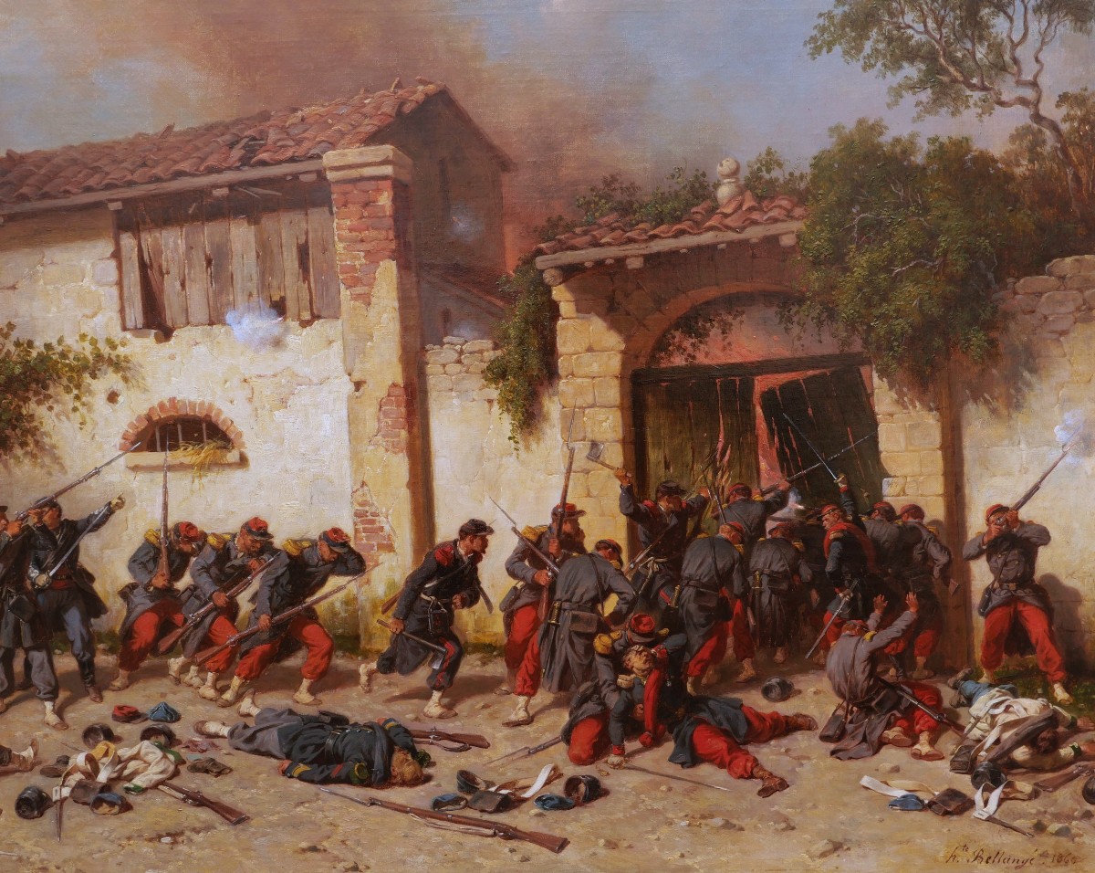 Hippolyte BELLANGÉ, Combat dans les rues de Magenta (GRAND FORMAT)-photo-4