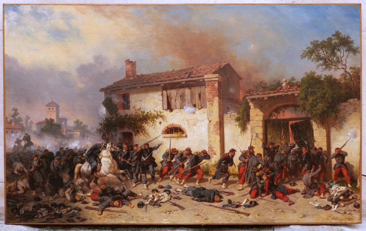 Hippolyte BELLANGÉ, Combat dans les rues de Magenta (GRAND FORMAT)-photo-3