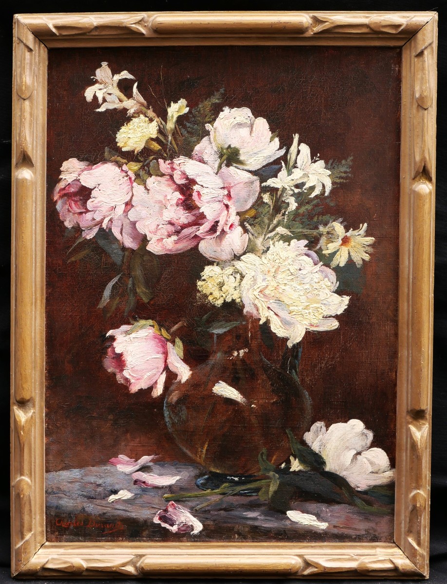 Charles Auguste DURAND de NEUVILLE, Nature morte au vase de fleurs-photo-1
