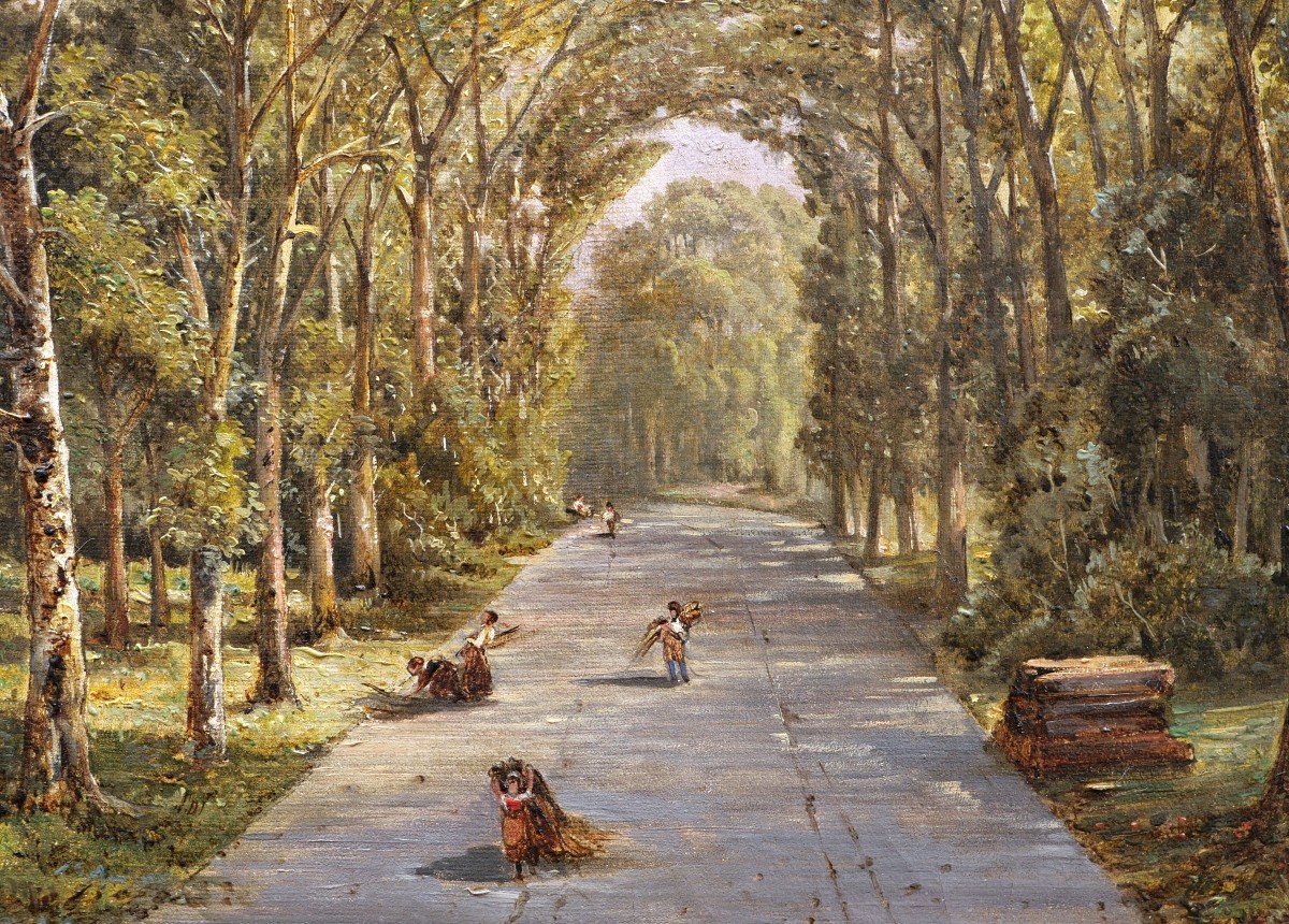 French School, First Half Of The 19th Century, Bundlers In A Wooded Alley-photo-2