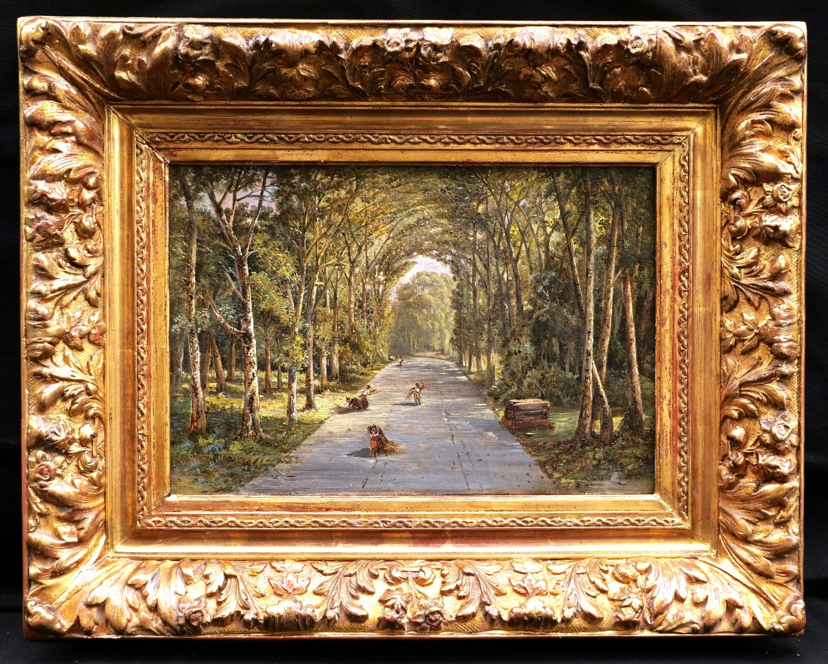 French School, First Half Of The 19th Century, Bundlers In A Wooded Alley-photo-3