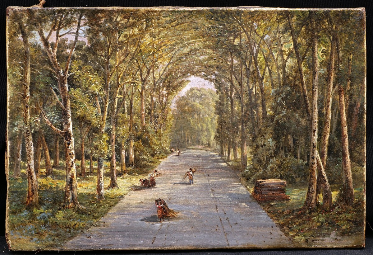 French School, First Half Of The 19th Century, Bundlers In A Wooded Alley-photo-4