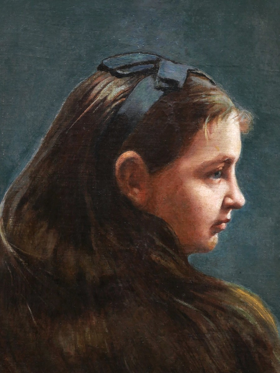 Marceliy Gavrilovich SUKHOROVSKY, Portrait de petite fille russe de profil-photo-2