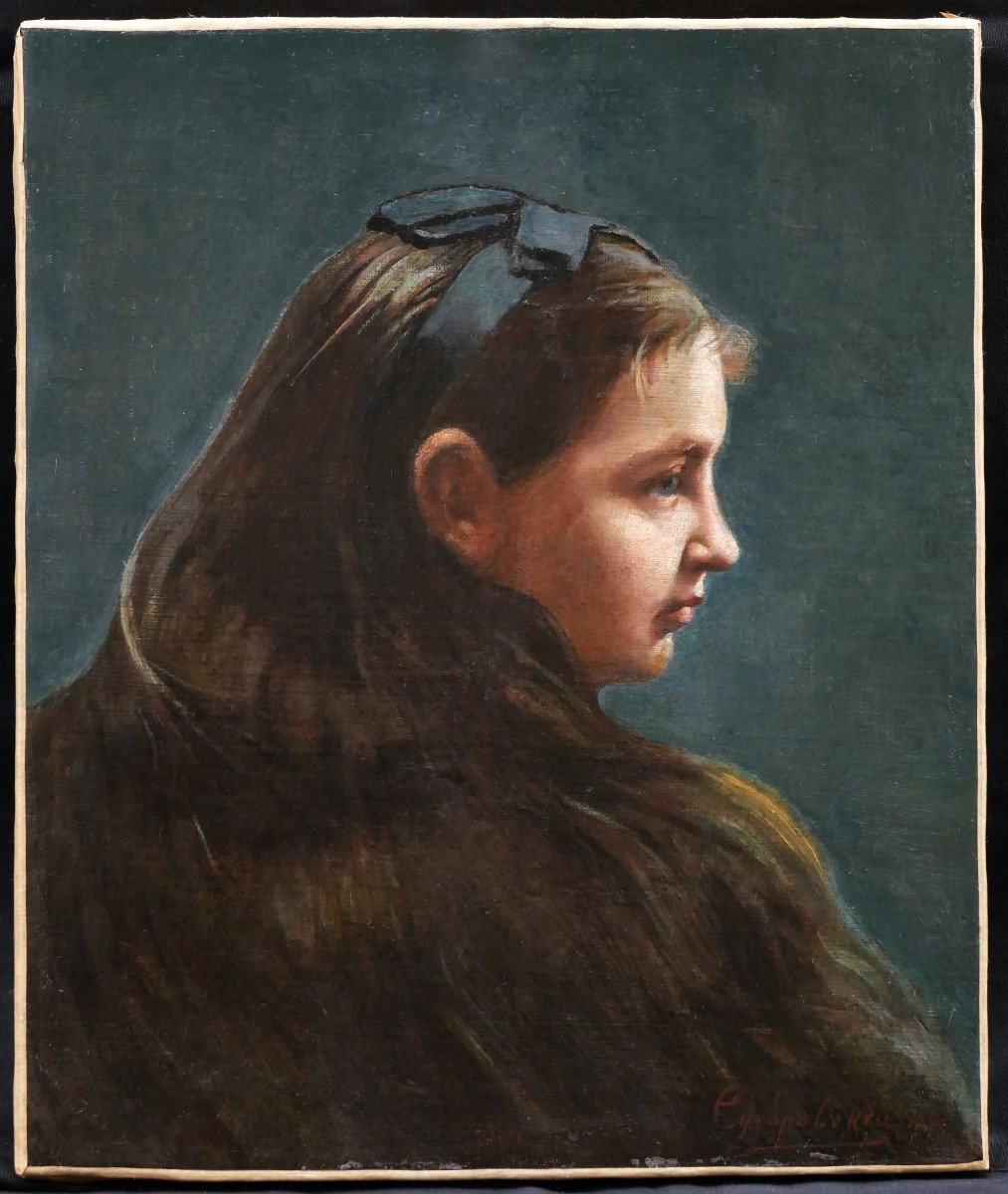 Marceliy Gavrilovich SUKHOROVSKY, Portrait de petite fille russe de profil-photo-1