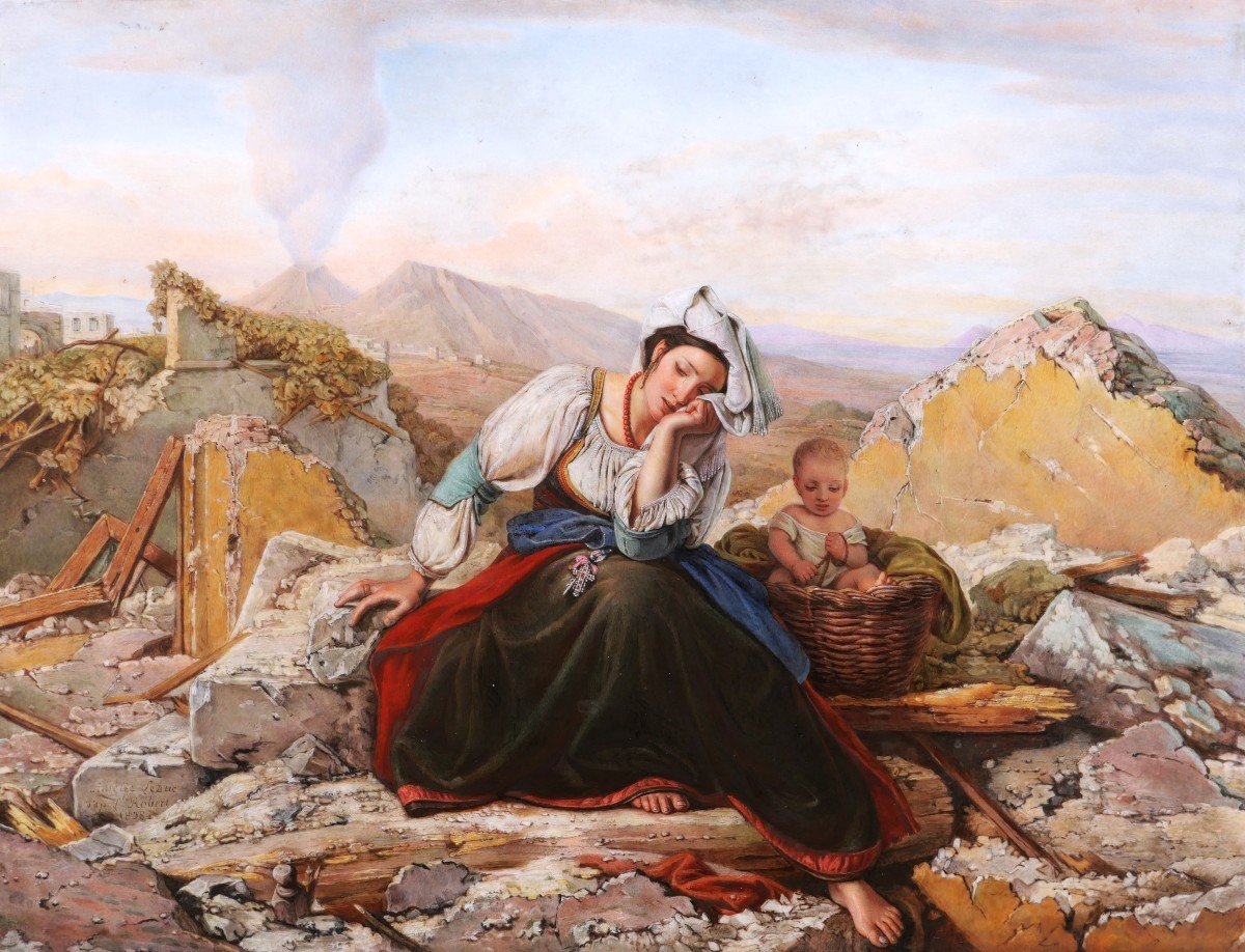 Amélie Leduc, After Louis Léopold Robert, The Day After The Earthquake, Porcelain