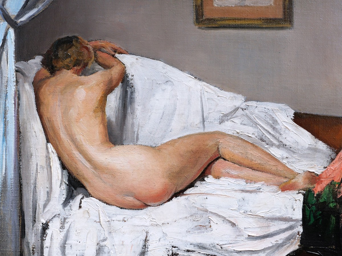 Georges Léo Nicolas Degorce, Reclining Nude, From Behind-photo-2