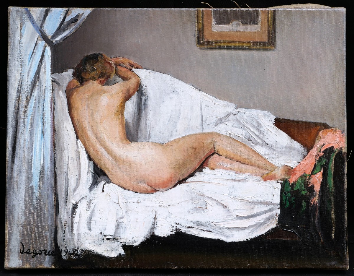 Georges Léo Nicolas Degorce, Reclining Nude, From Behind-photo-3