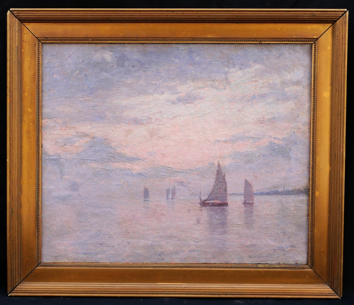 Attribué à Charles Louis Eugène SIGNORET, Marine-photo-3