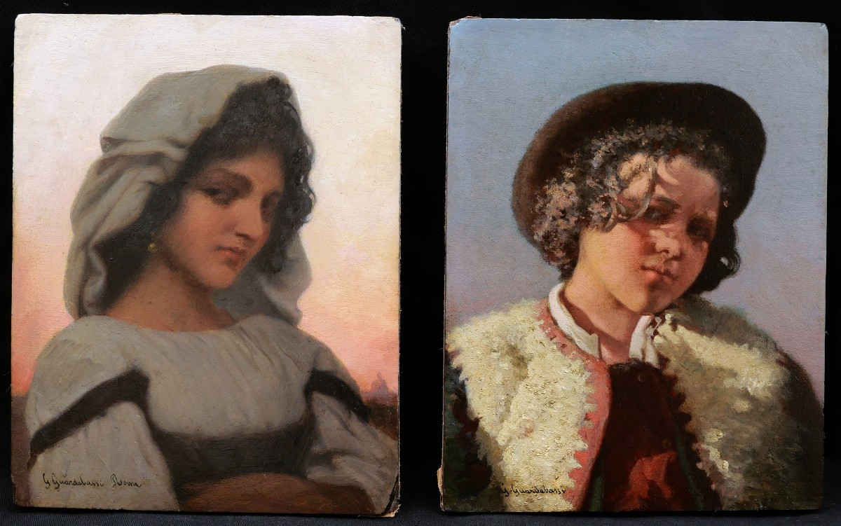 Guerrino GUARDABASSI, Portraits d'un berger et d'une bergère romains-photo-4