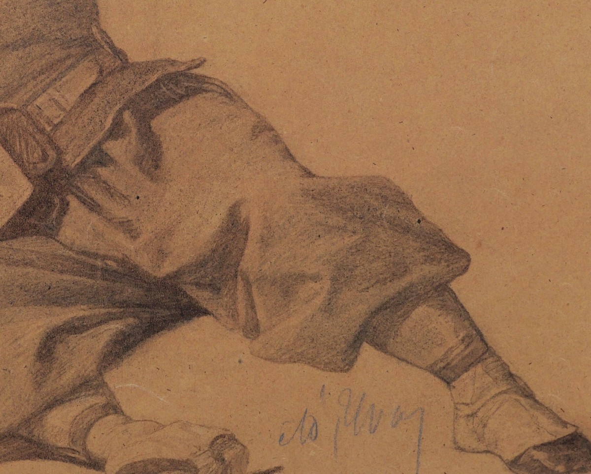 Frédéric Adolphe YVON, Étude de soldat blessé pour La Courtine de Malakoff-photo-3