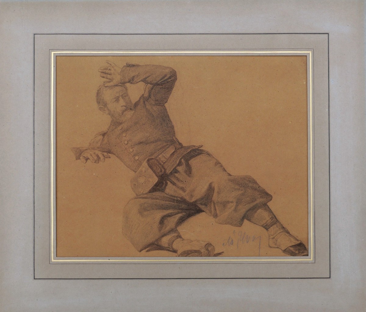 Frédéric Adolphe YVON, Étude de soldat blessé pour La Courtine de Malakoff-photo-4
