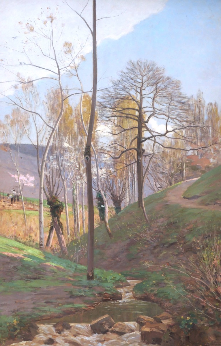 Auguste De Beaumont, Landscape With Harvesters At Collonges, Near Geneva (large Format)