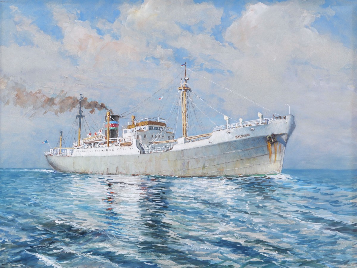 Attribué à Albert BRENET, Le Cargo Le Crozon