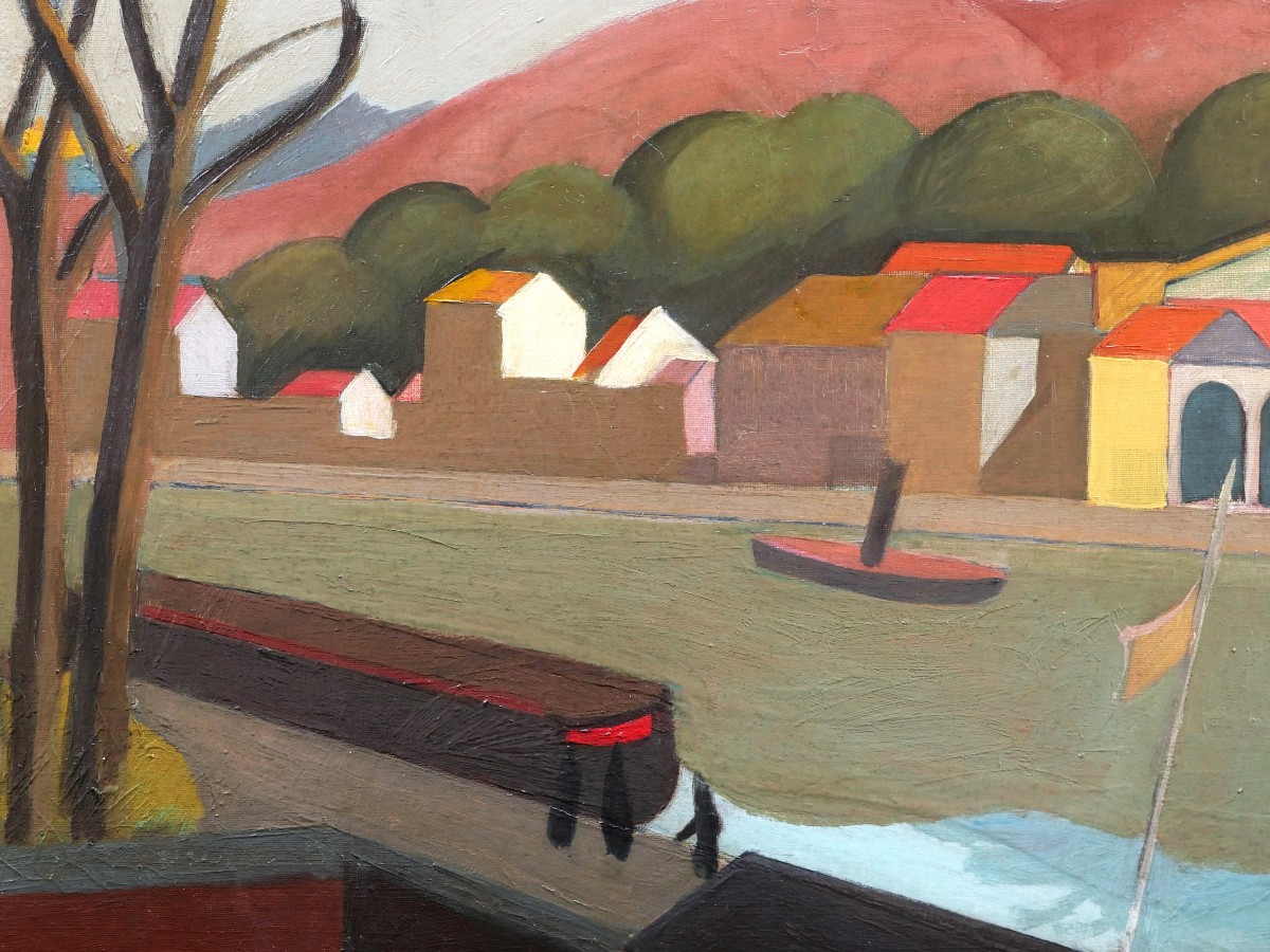 DARMONT, Paysage synthétique : quais sur une rivière-photo-2