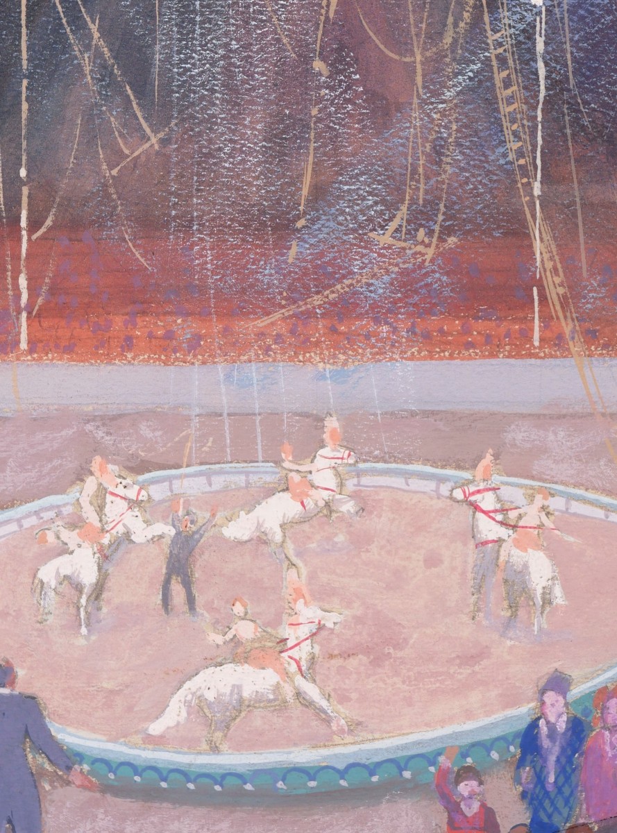 French School Circa 1910, Circus Scene: The Horsewomen-photo-2