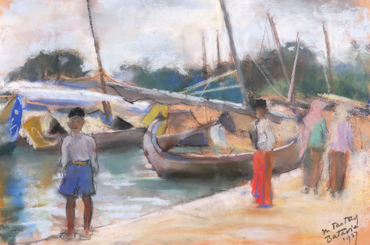Marthe Pasteur, Figures On The Port Of Batavia (current Jakarta) In Indonesia