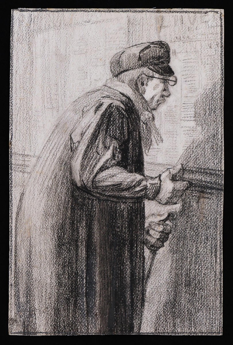 Attribué à Théophile Alexandre STEINLEN,  Homme lisant les affiches-photo-4