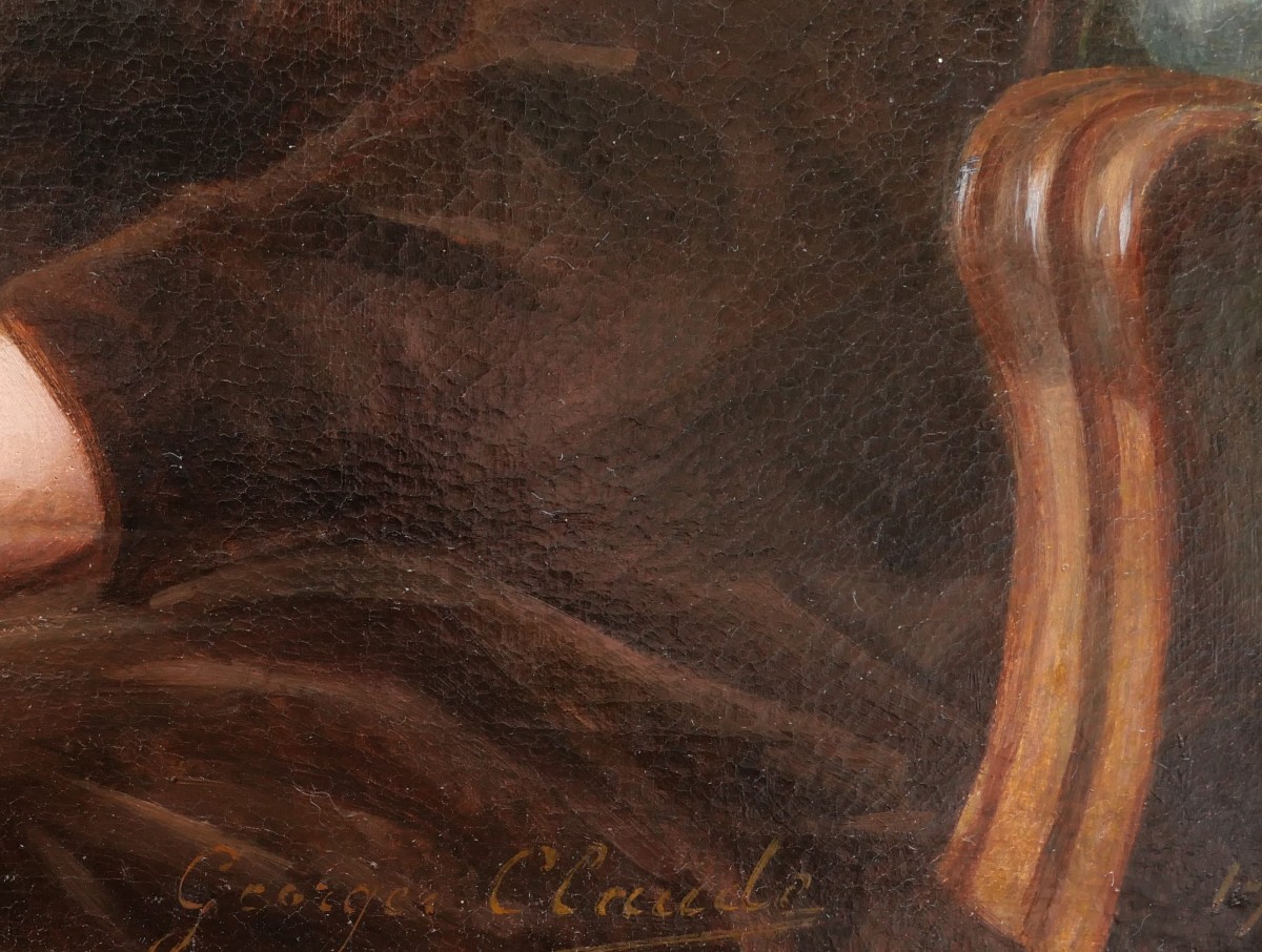 Georges Victor Claude, Portrait Of A Little Red-haired Girl With A Coral Necklace-photo-4