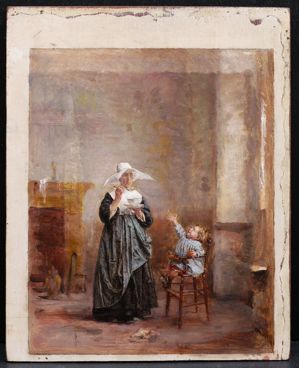Vincent Jean Baptiste CHEVILLARD, La Becquée (étude)-photo-3