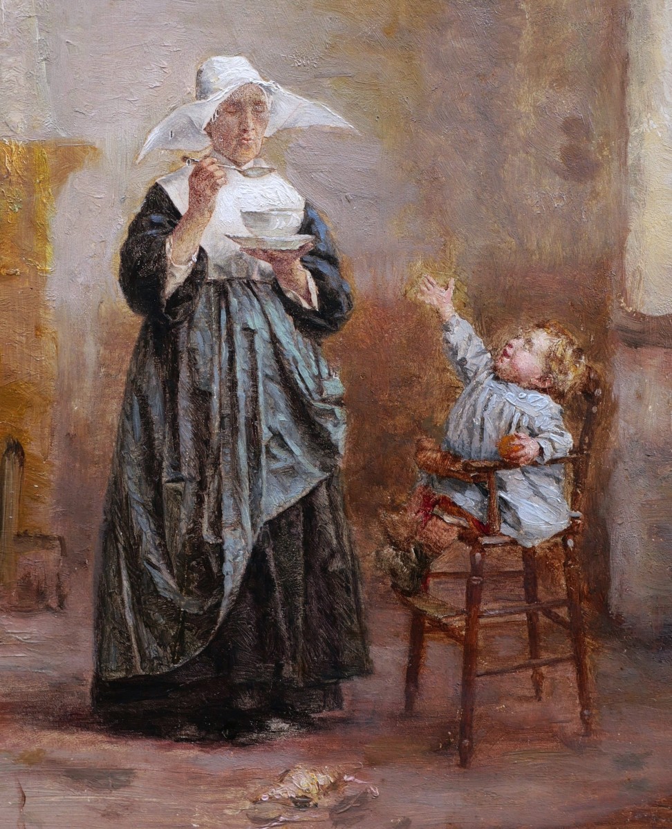 Vincent Jean Baptiste CHEVILLARD, La Becquée (étude)-photo-2