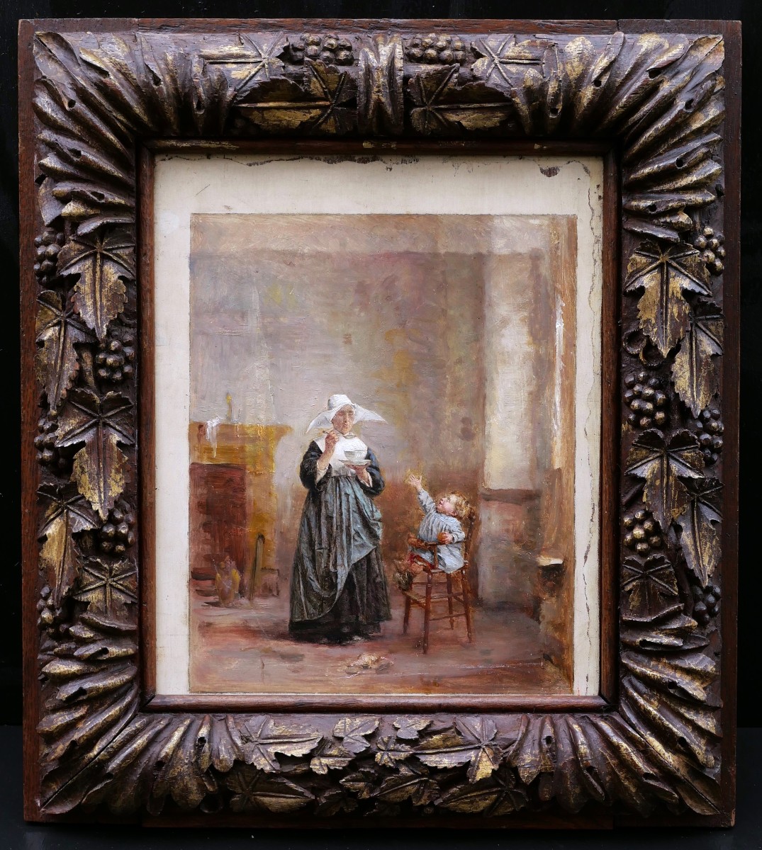 Vincent Jean Baptiste CHEVILLARD, La Becquée (étude)-photo-3