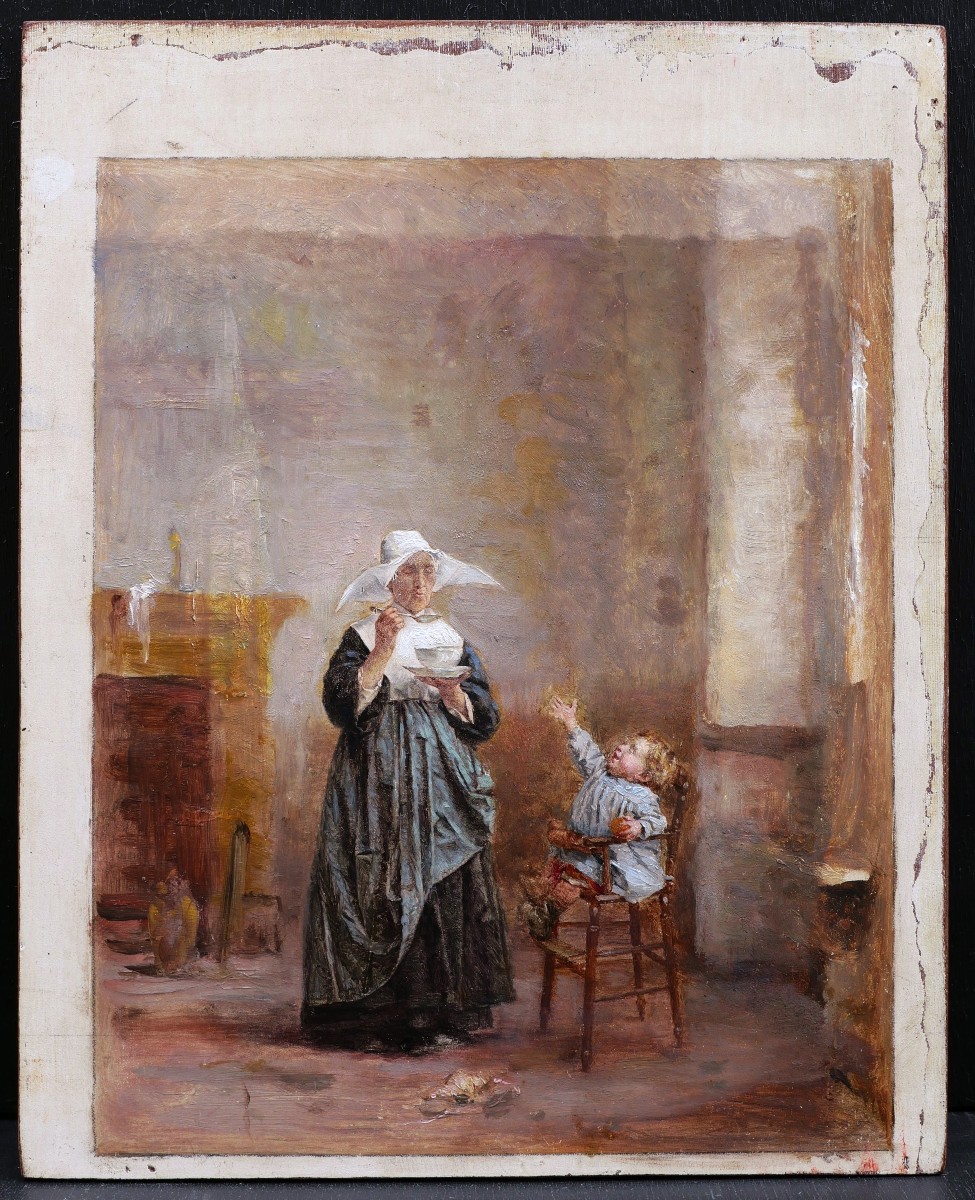 Vincent Jean Baptiste CHEVILLARD, La Becquée (étude)-photo-4