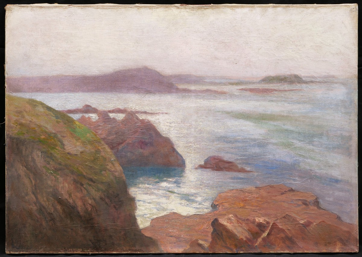 Henri Victor Joseph THIÉBAULT, Côte rocheuse en Bretagne, peut-être à Belle-Île-photo-1