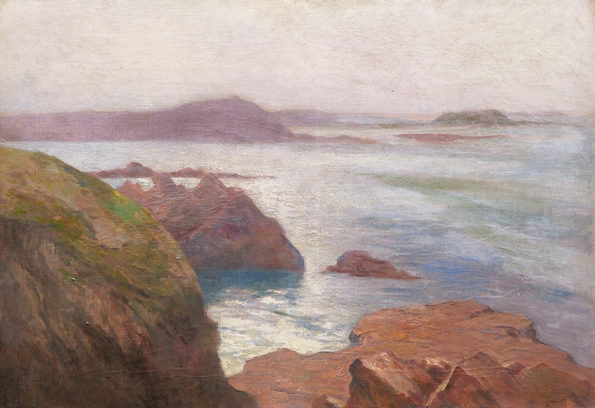 Henri Victor Joseph THIÉBAULT, Côte rocheuse en Bretagne, peut-être à Belle-Île