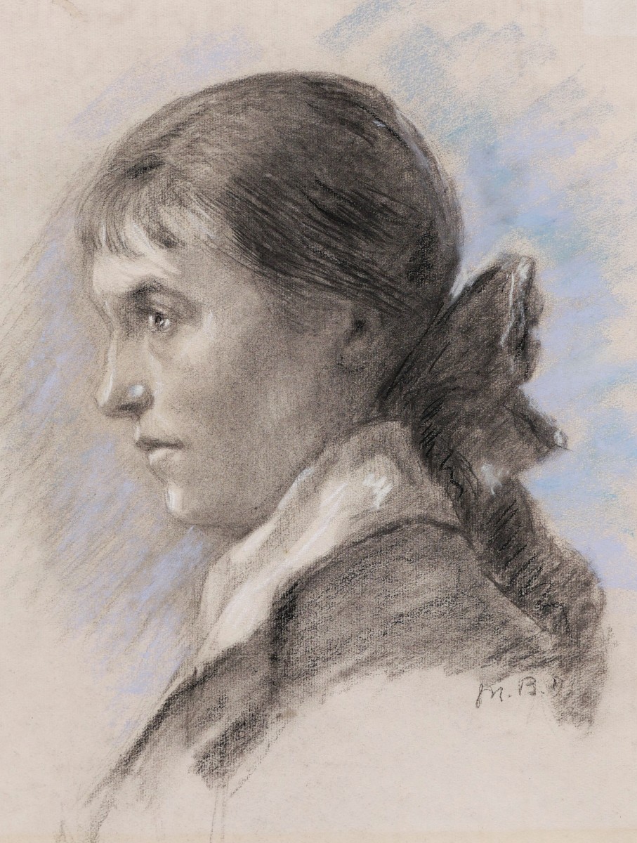 Attributed To Marie Bashkirtseff, Portrait Of A Woman In Profile