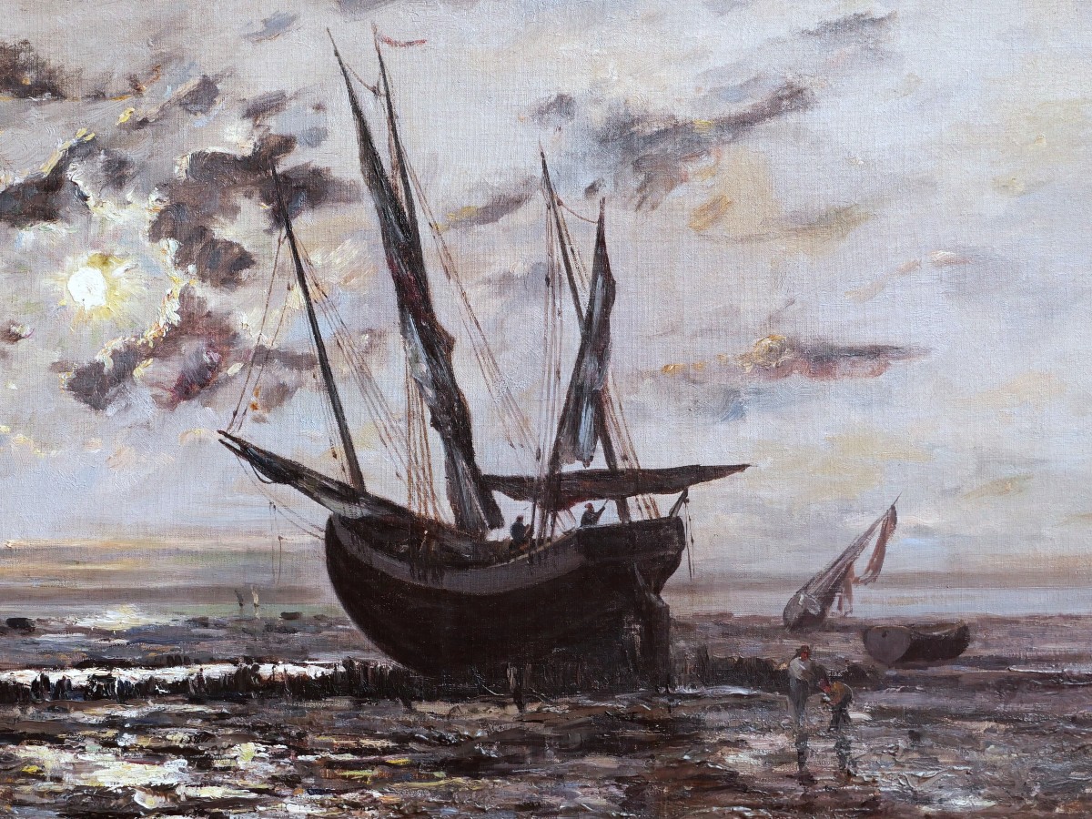 Hippolyte Camille DELPY, Marine nocturne à Cancale-photo-3