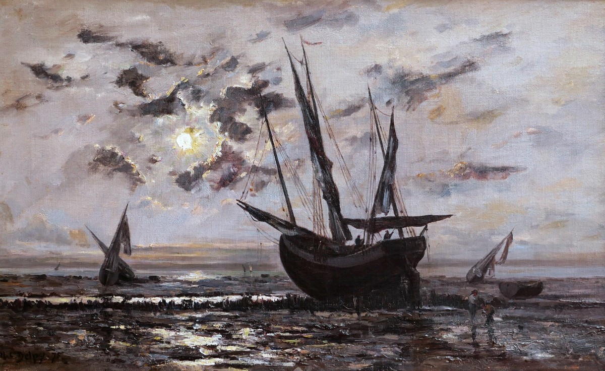 Hippolyte Camille DELPY, Marine nocturne à Cancale