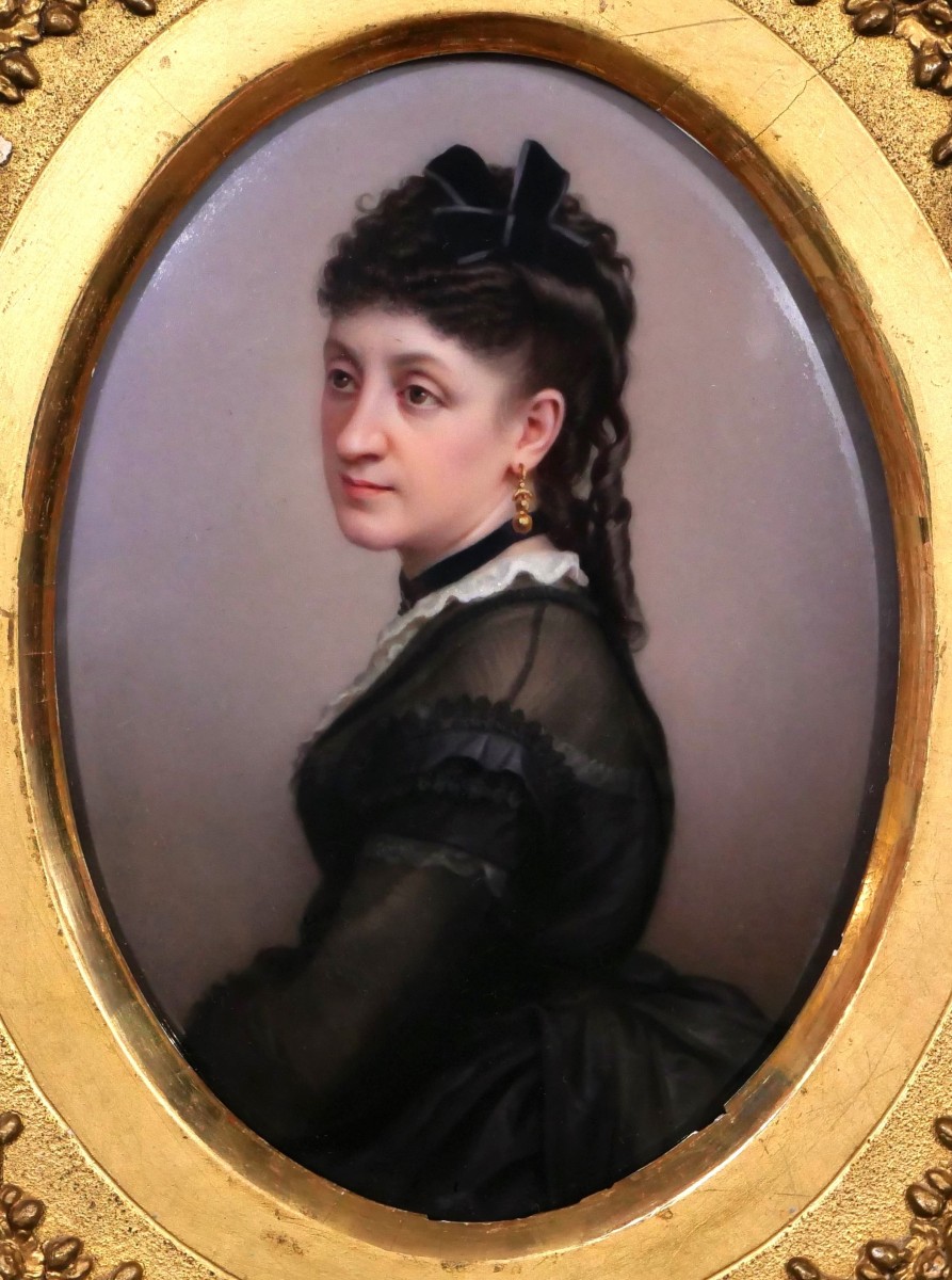École FRANÇAISE fin XIXème, Portrait de Catherine Iwanowna de Pochvisneff, baronne de Mulhens-photo-2