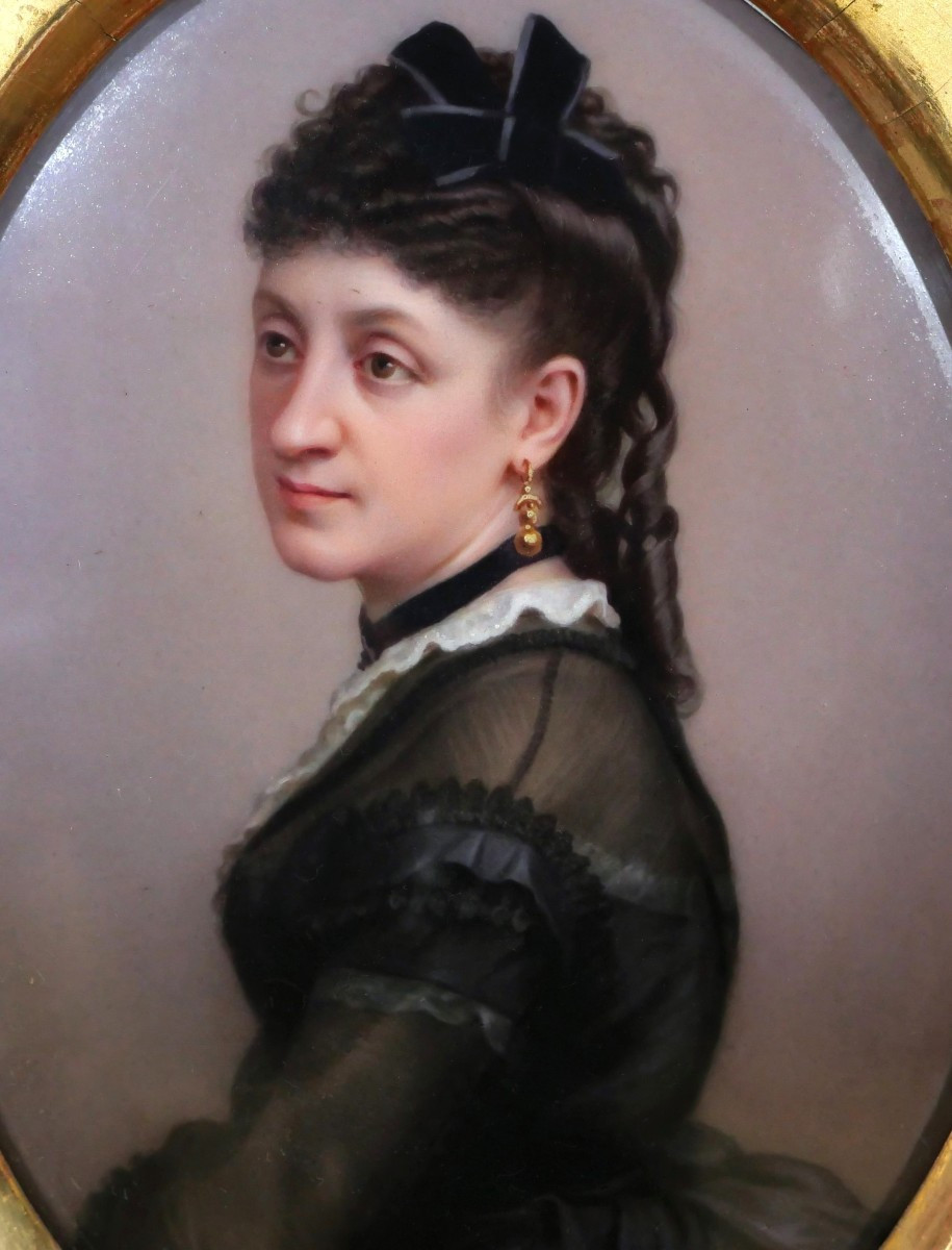 École FRANÇAISE fin XIXème, Portrait de Catherine Iwanowna de Pochvisneff, baronne de Mulhens-photo-3