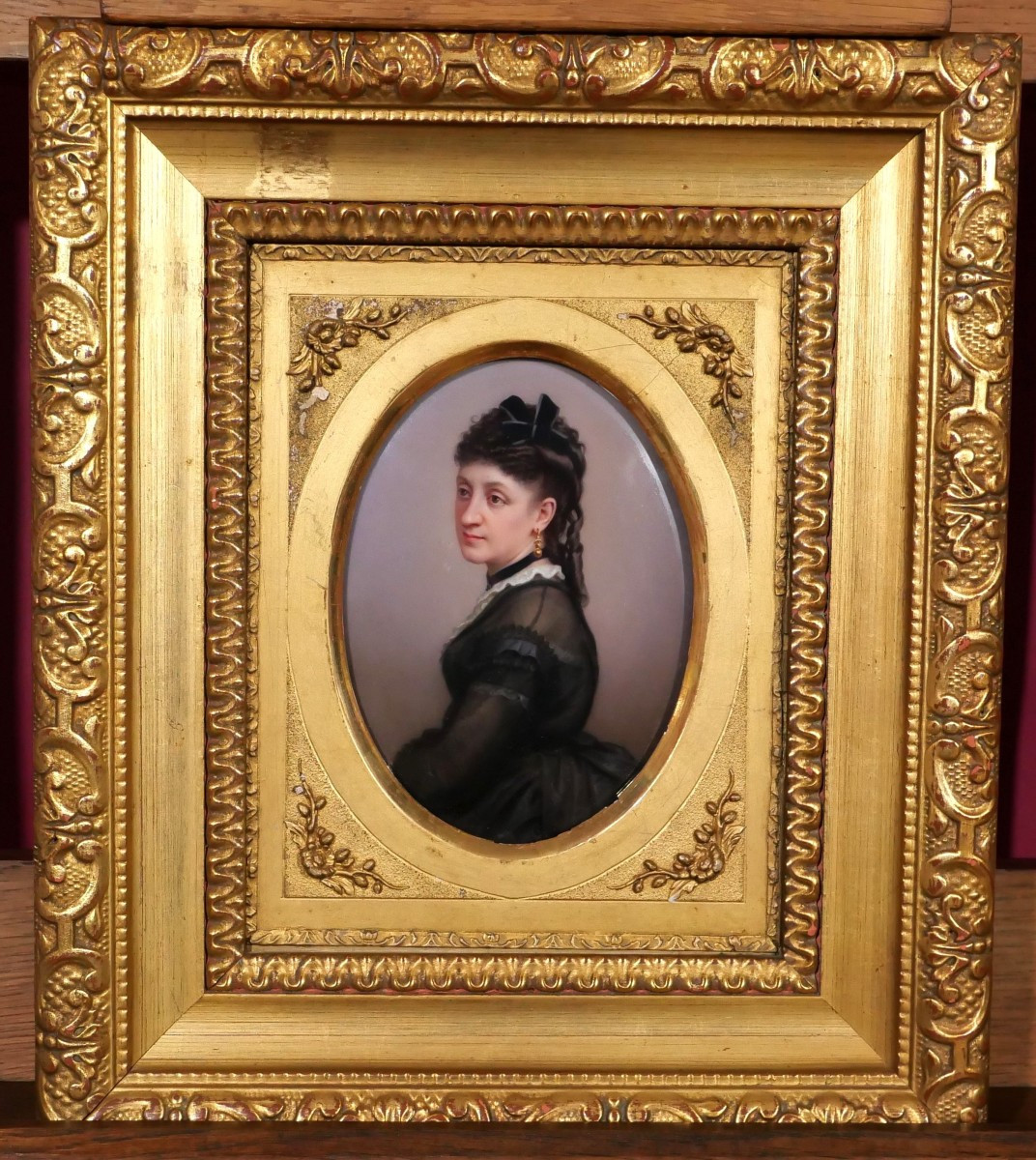 École FRANÇAISE fin XIXème, Portrait de Catherine Iwanowna de Pochvisneff, baronne de Mulhens-photo-4