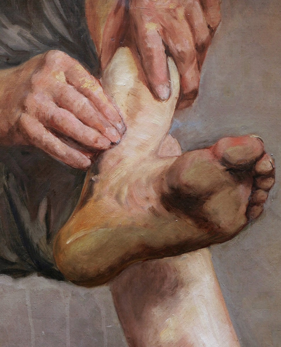 École FRANÇAISE du XIXème siècle, Étude de mains et pied-photo-2