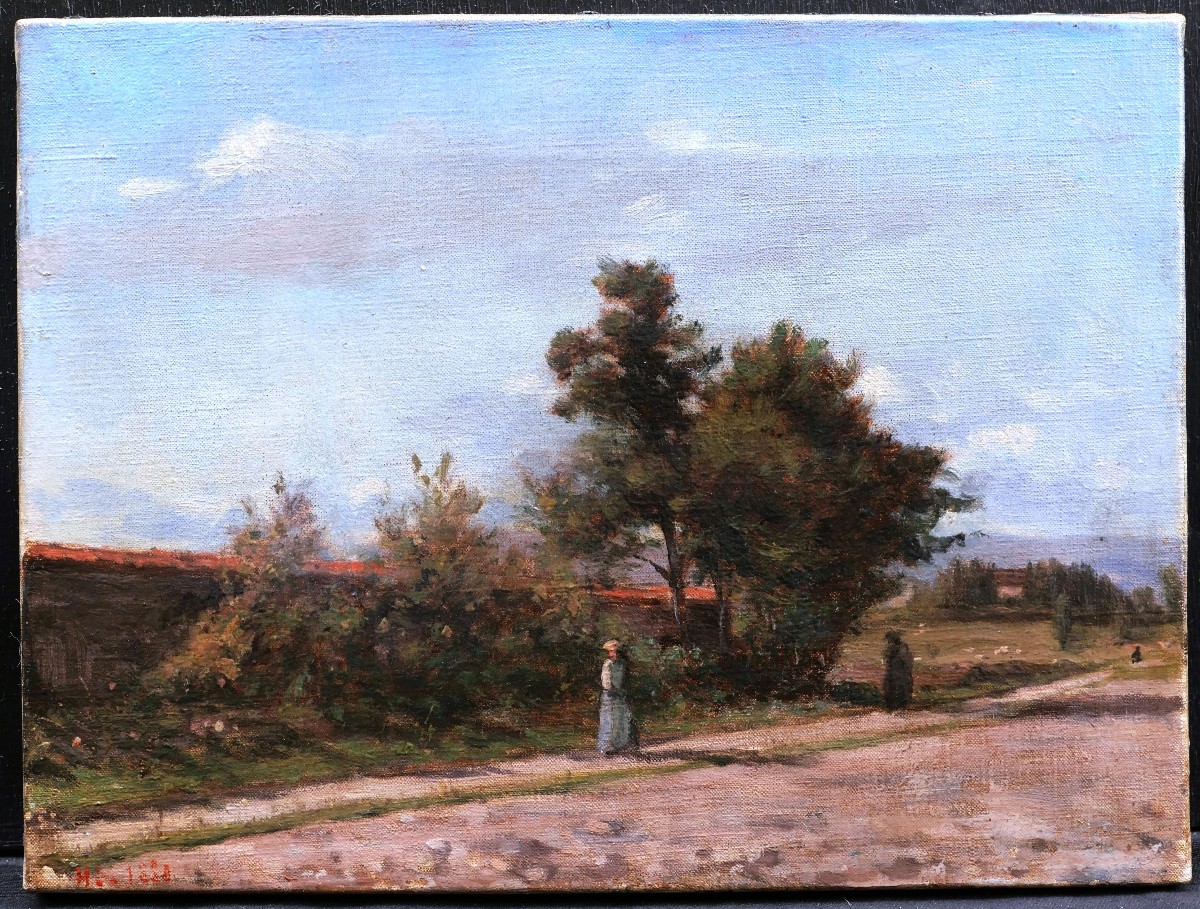 French School In 1880, Women On A Country Path-photo-4