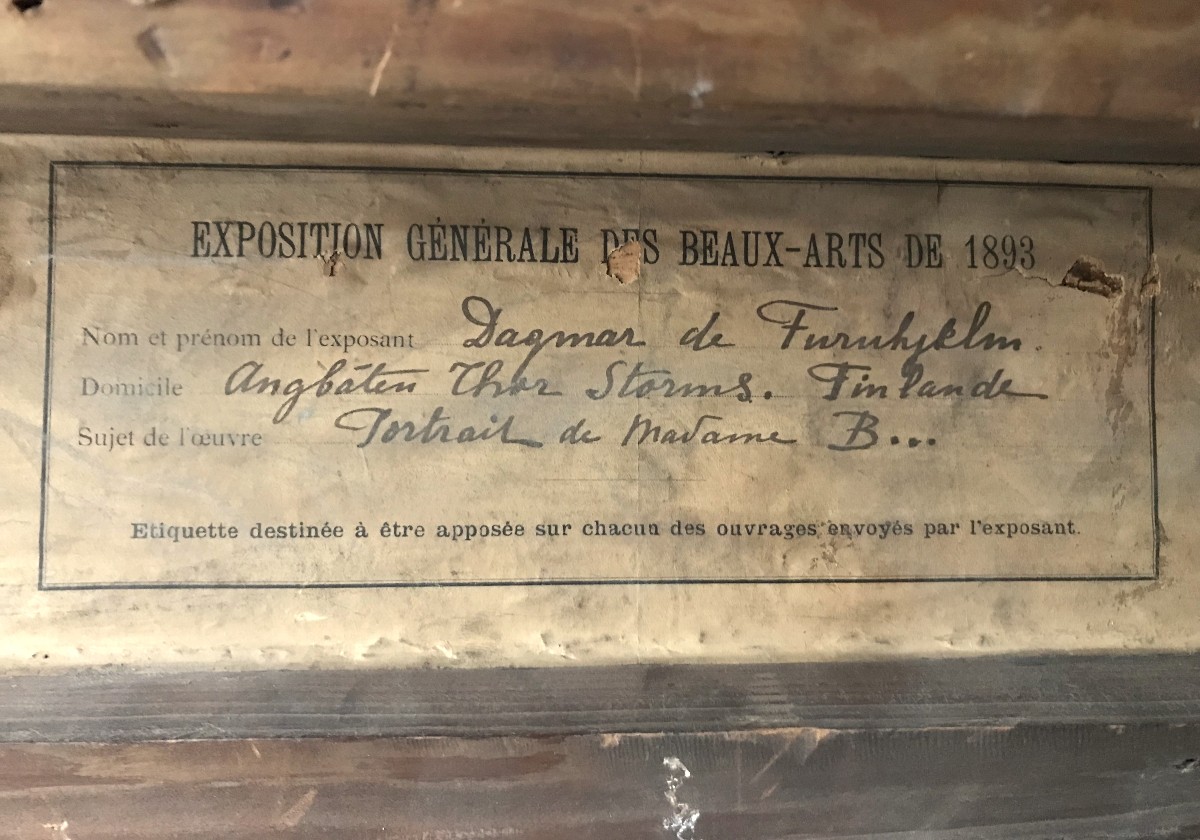 Dagmar Eleonora Furuhjelm, Young Woman In A Blue Dress Holding A Fan (large Format)-photo-1