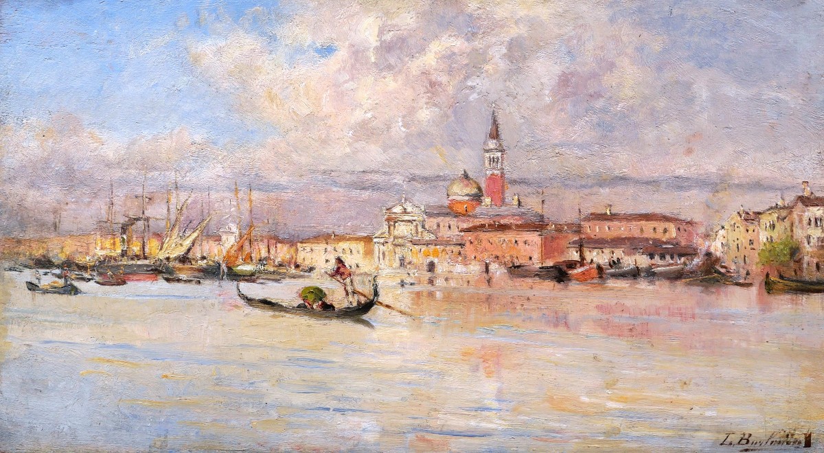 Leopoldo BURLANDO, Vue de l'Île de San Giorgio Maggiore à Venise