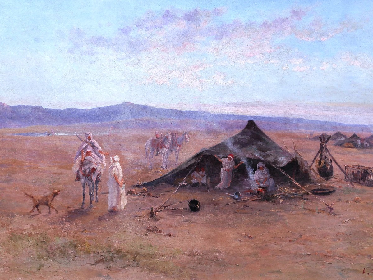 André CHAUMIÈRE, Campement de bédouins dans le désert en Algérie-photo-2
