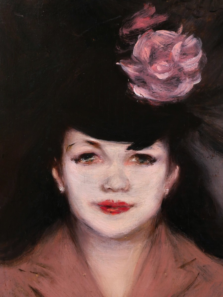 École FRANÇAISE circa 1930, Portrait présumé de la comédienne Simone SIMON-photo-2