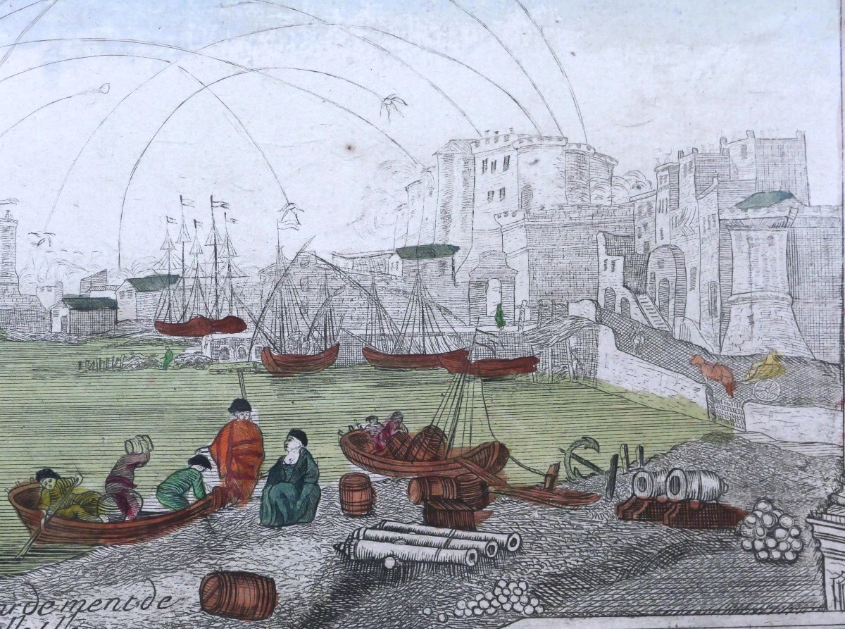 French School Of The 18th Century, The Bombardment Of Belle-île-photo-2