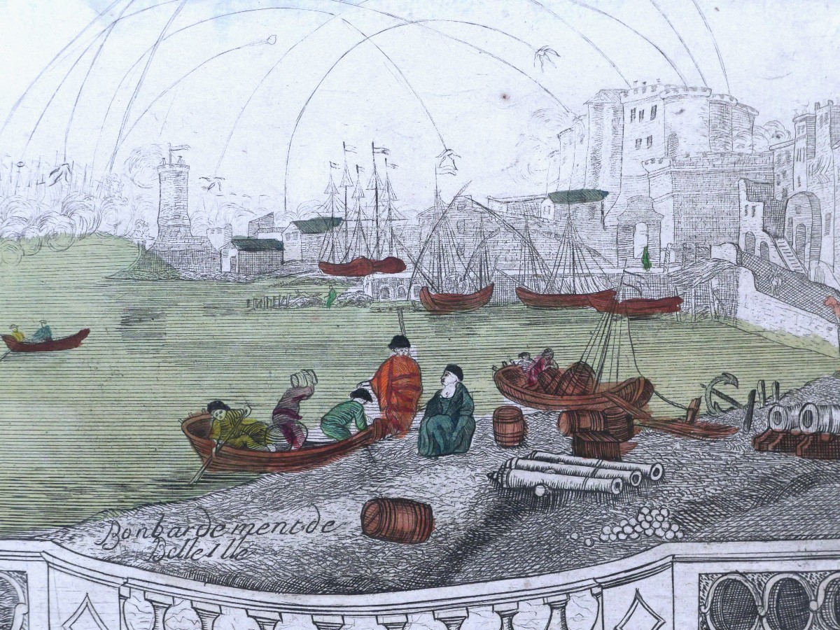 French School Of The 18th Century, The Bombardment Of Belle-île-photo-3