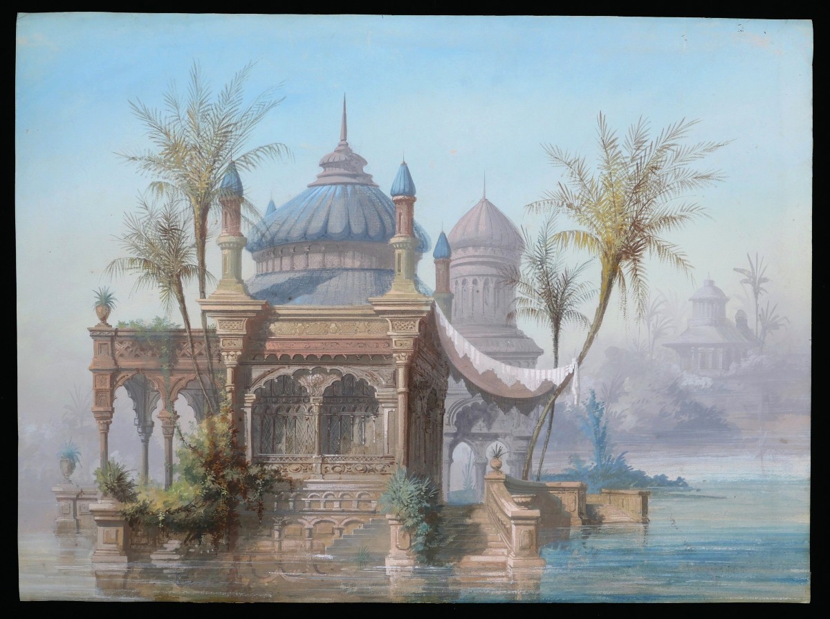 19th-century Italian School, Oriental Palace On The Water-photo-4