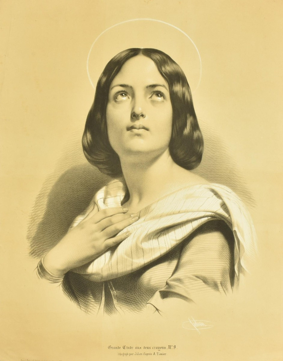 Ange TISSIER, Portrait d'une Italienne ou d'une Sainte-photo-5