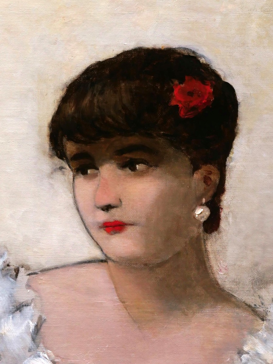 Eugène Jérôme Auguste ROEDEL, Élégante assise à l'éventail (La Goulue ?)-photo-3