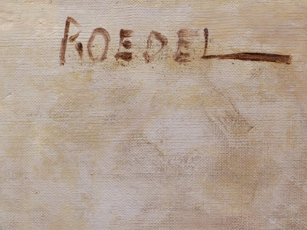 Eugène Jérôme Auguste ROEDEL, Élégante assise à l'éventail (La Goulue ?)-photo-4