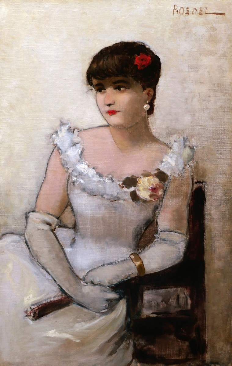 Eugène Jérôme Auguste ROEDEL, Élégante assise à l'éventail (La Goulue ?)