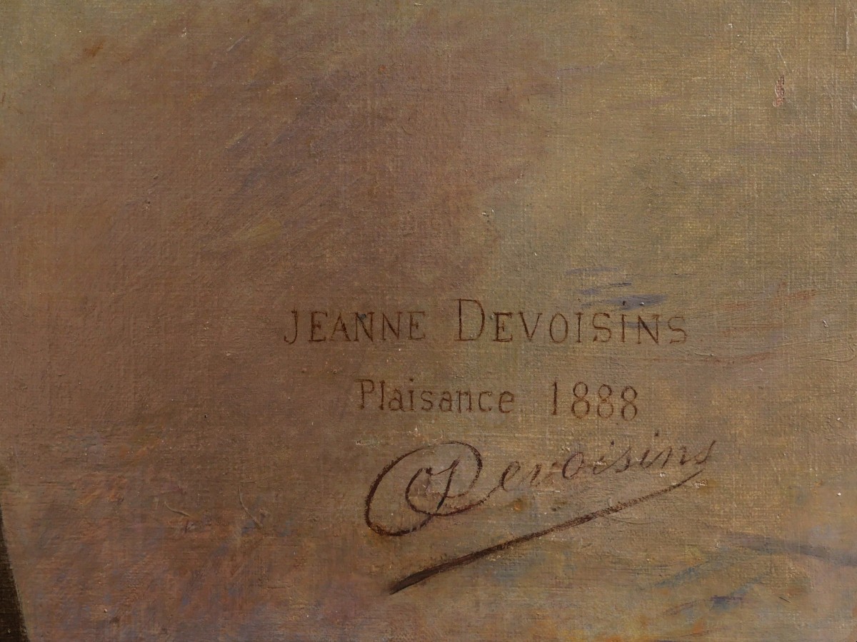 Jeanne DEVOISINS, Femme à l'éventail assise dans un Parc à Plaisance en Italie-photo-3