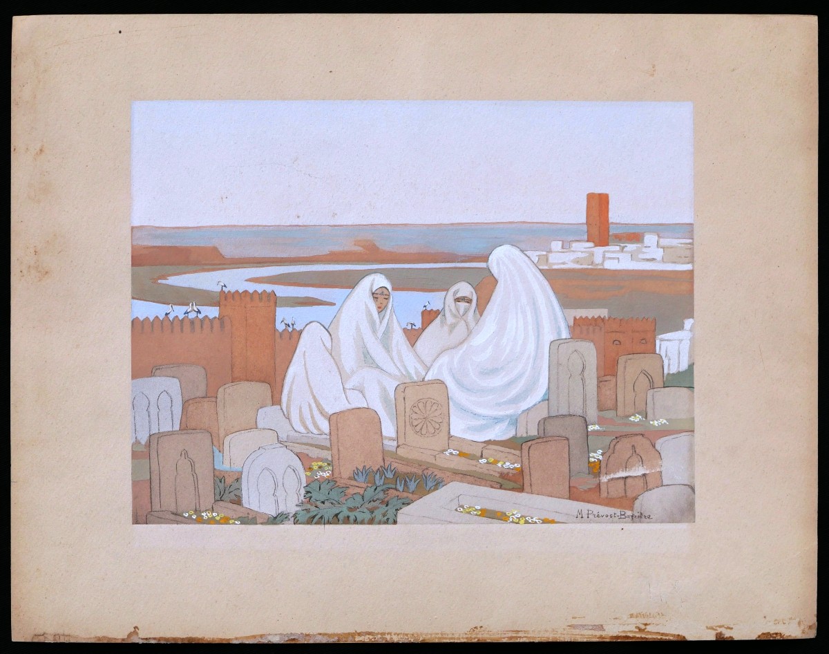 Marguerite BARRIÈRE – PRÉVOST, Marocaines au cimetière El-Alou à Rabat (Maroc)-photo-2