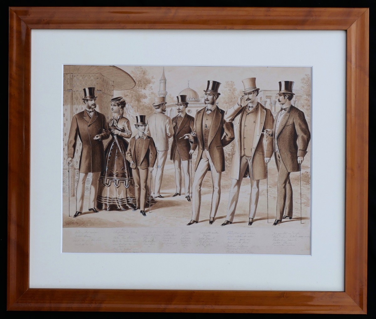 École FRANÇAISE circa 1870 - 1880, Mode masculine, paire de lavis-photo-8
